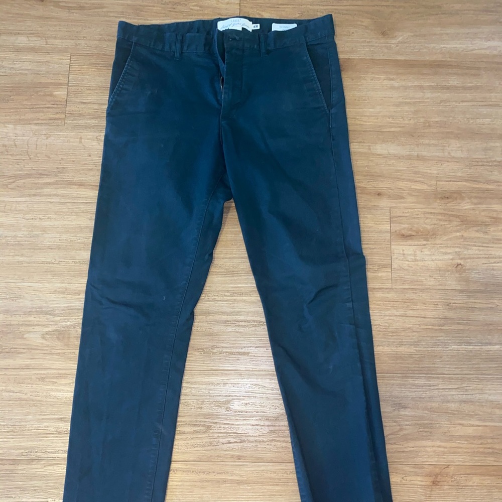 Dark Green Skinny Chino Pants